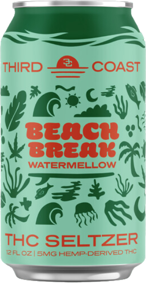 Beach Break D9 Seltzer 5mg Watermelow (4 PK)