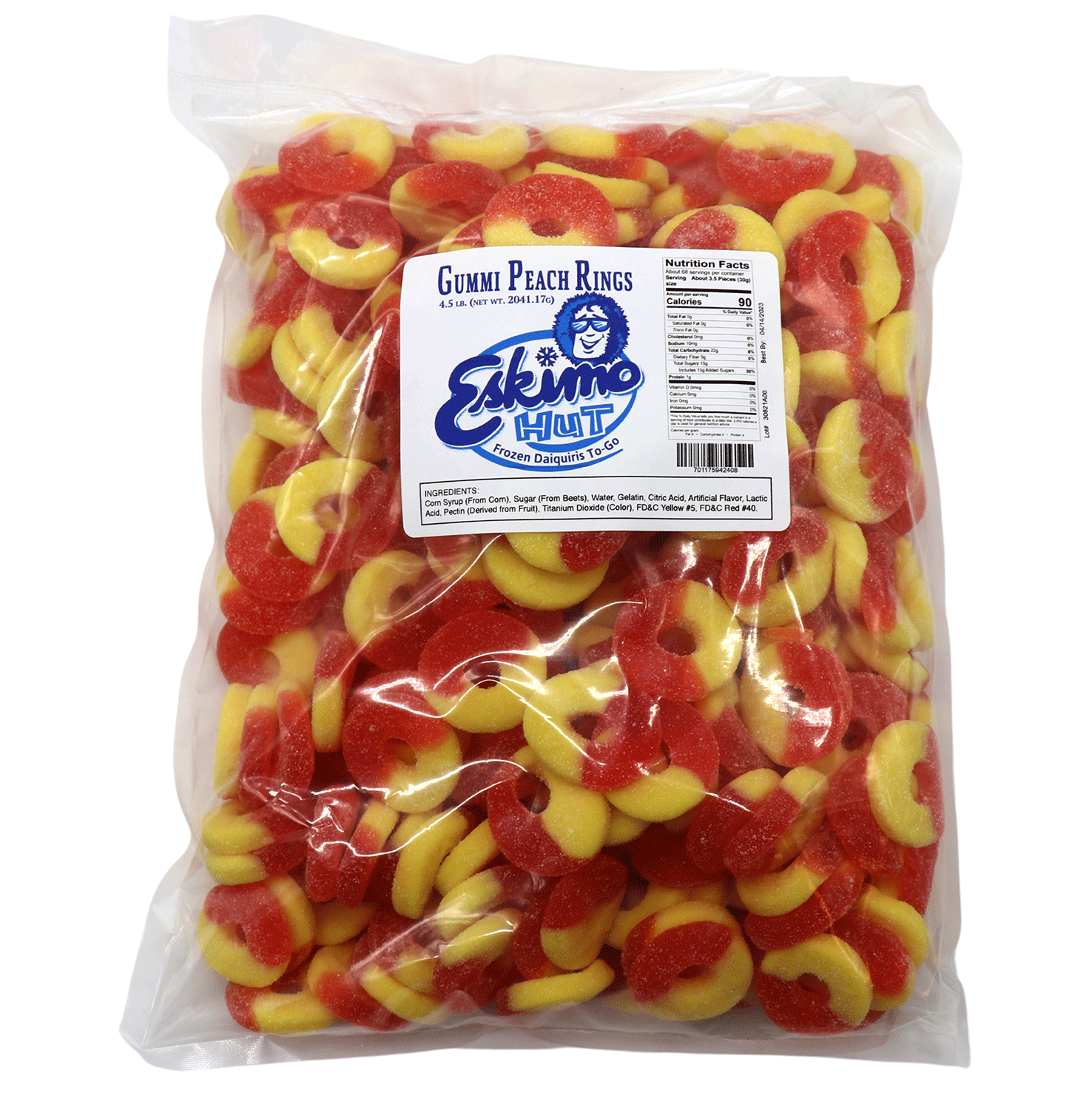 Eskimo Hut Peach Rings 4ct/cs