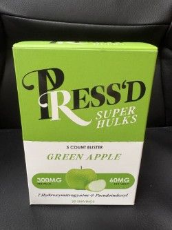 Press'D Super Hulks Hydroxy Mitra (5x60Mg) 10 Pack (Green Apple)