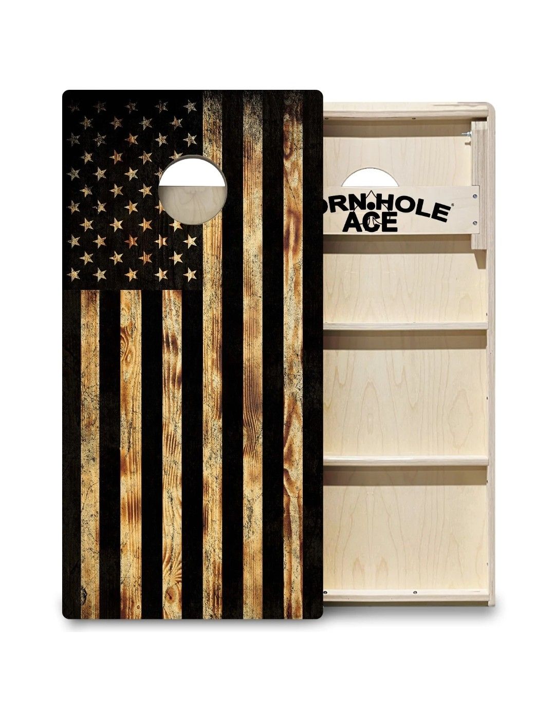 BURNT WOOD USA FLAG