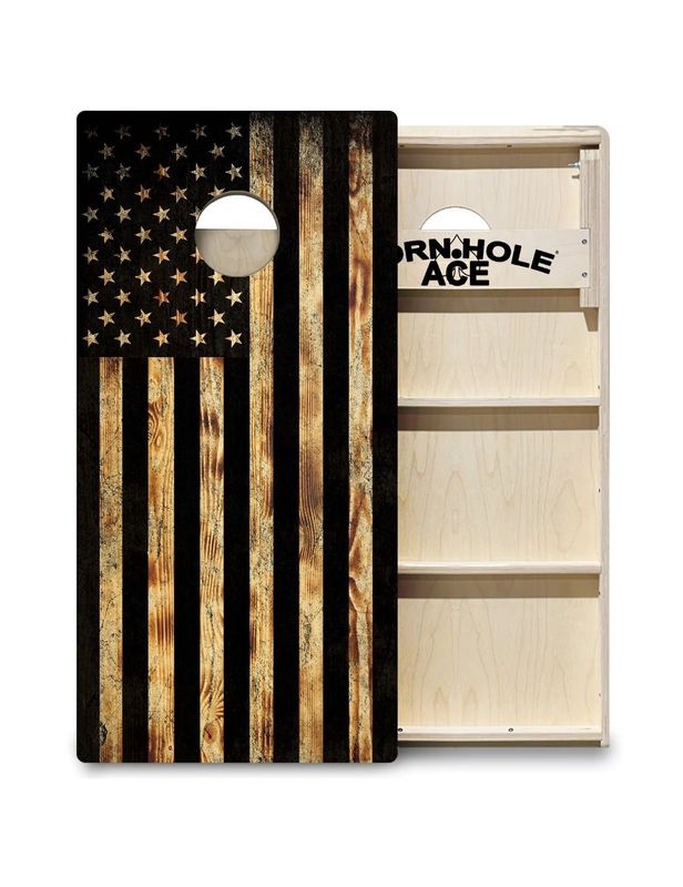 BURNT WOOD USA FLAG