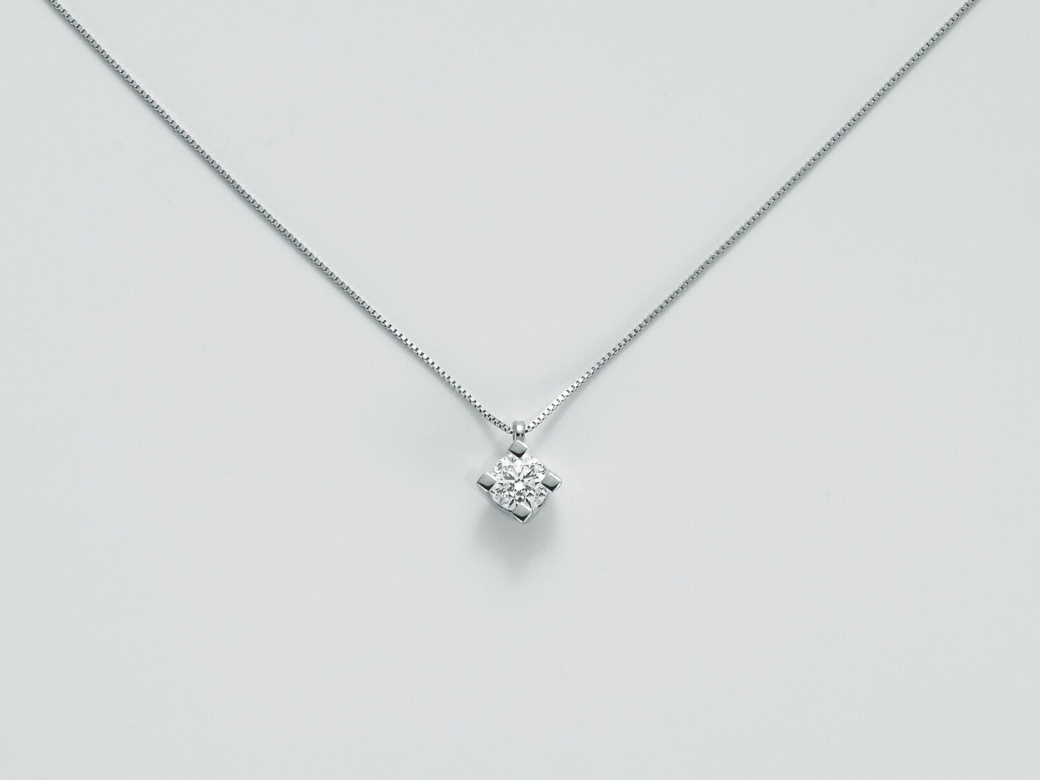 Collana Diamante con 1 diamanti naturali oro 18Kt