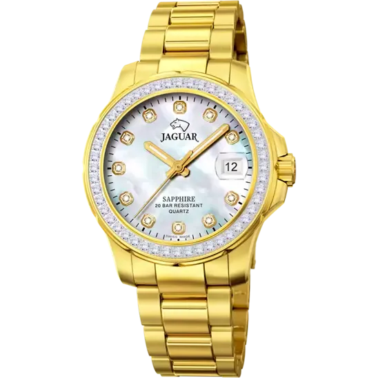 JAGUAR SWISS MADE EXECUTIVE DAME  MADREPERLA E CINTURINO DORATO