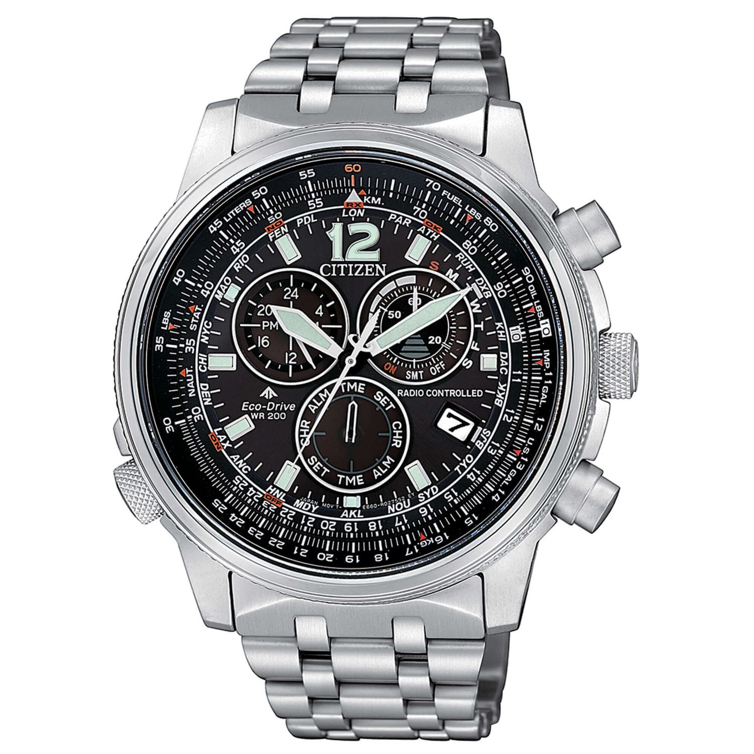 CITIZEN CRONO PILOT ACCIAIO