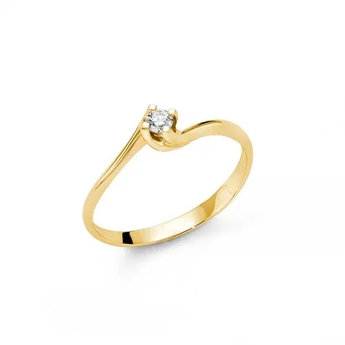 SOLITARIO IN ORO GIALLO CON DIAMANTE MILUNA