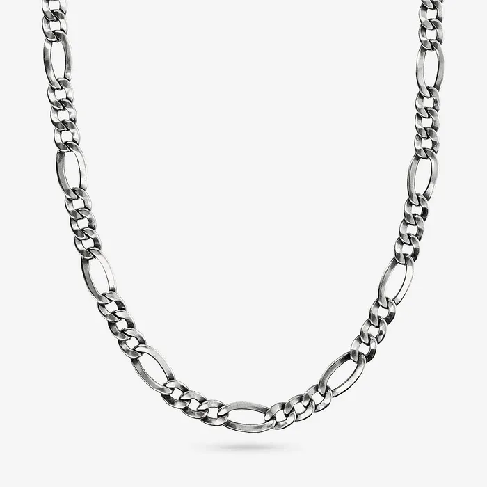 COLLANA CATENA FIGARO E MOSCHETTONE TEXTURE