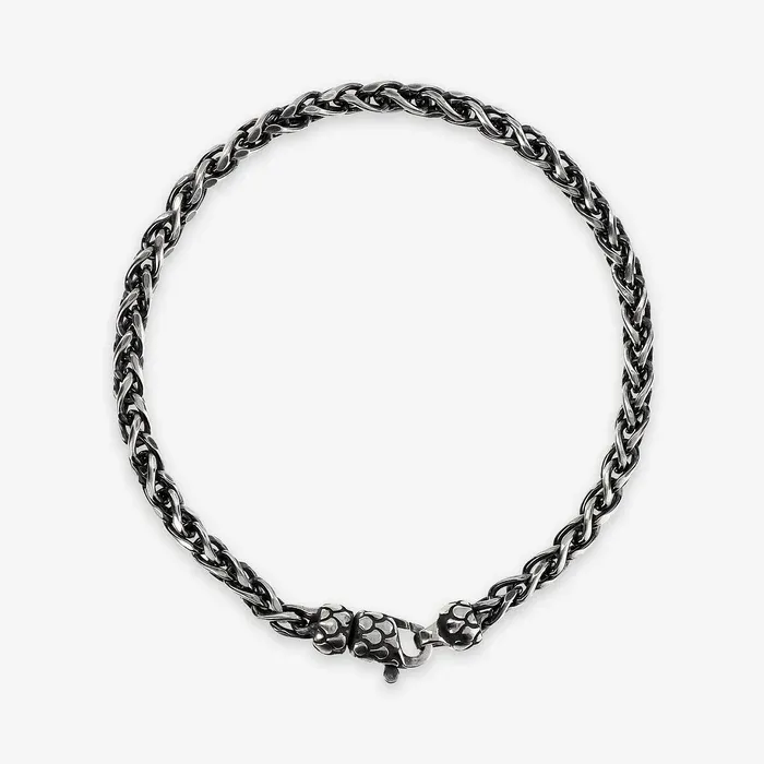 BRACCIALE CATENA SPIGA E MOSCHETTONE TEXTURE