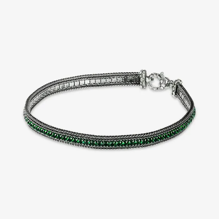 BRACCIALE CATENA SPIGA E ZIRCONI