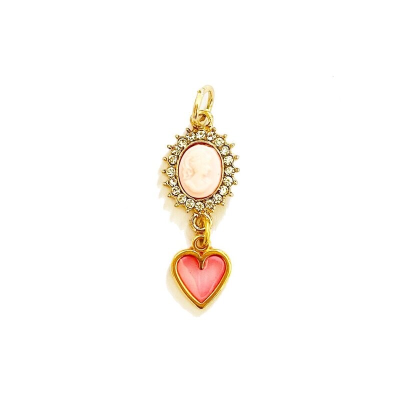 PENDENTE CAMEO CUORE PER BAGA SU PENDAGLIU