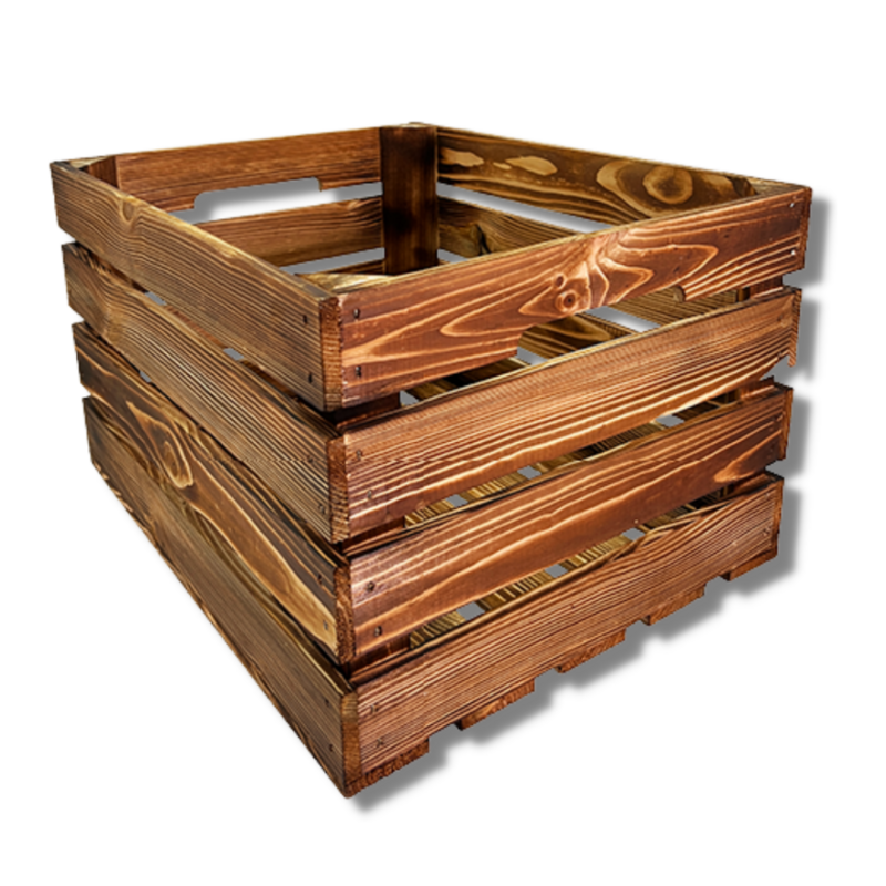 Holzkiste Geflammt | mit Leinöl versiegelt | XL