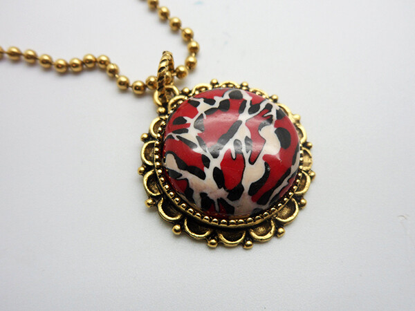 Red Animal Print Necklace