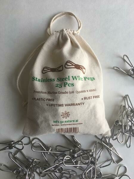 Stainless Steel Wire Pegs (Set of 25)