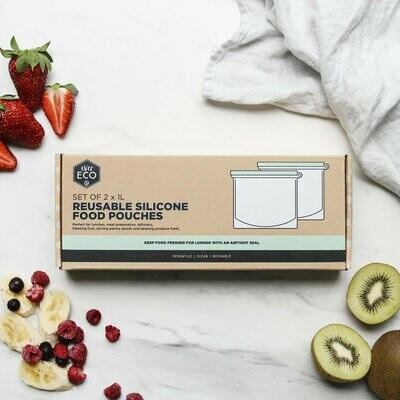 REUSABLE SILICONE FOOD POUCHES 2 x 1L