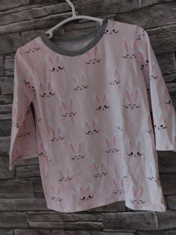 T Shirt mit Hasenmotiv mit Baumwollbündchen