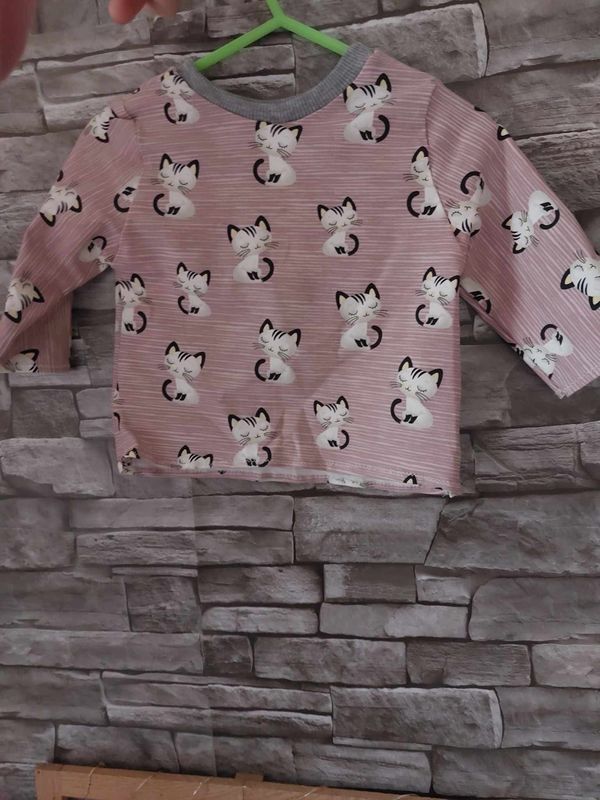 T-Shirt Kätzchenmotiv mit Baumwollbündchen