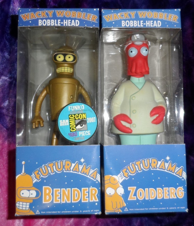 Futurama Bobble-Heads Set : Golden Bender & Zoidberg