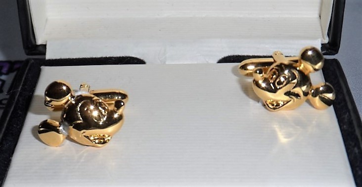 Mickey Mouse Gold Tone Cufflinks