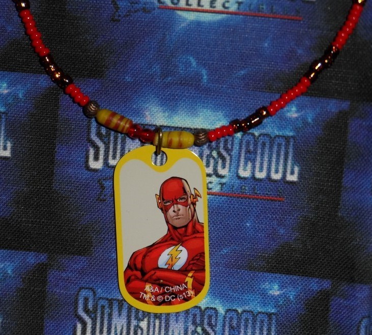 The Flash Dog Tag Beaded Necklace