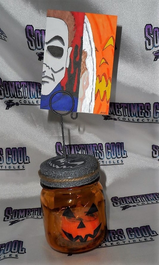 Halloween Sketch Card with Pumpkin Jar Stand
