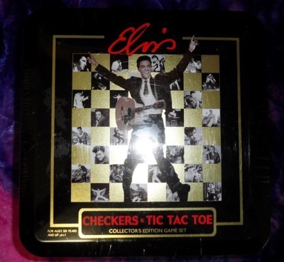 Elvis Collector&#39;s Edition Game Set Tin - Checker &amp; Tic-Tac-Toe
