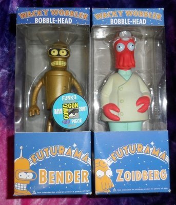 Futurama Bobble-Heads Set : Golden Bender &amp; Zoidberg