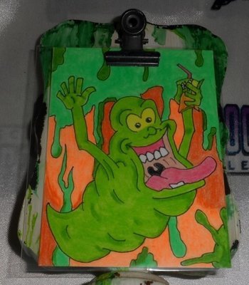 Slimer Sketch Card w/ Slimed Stand