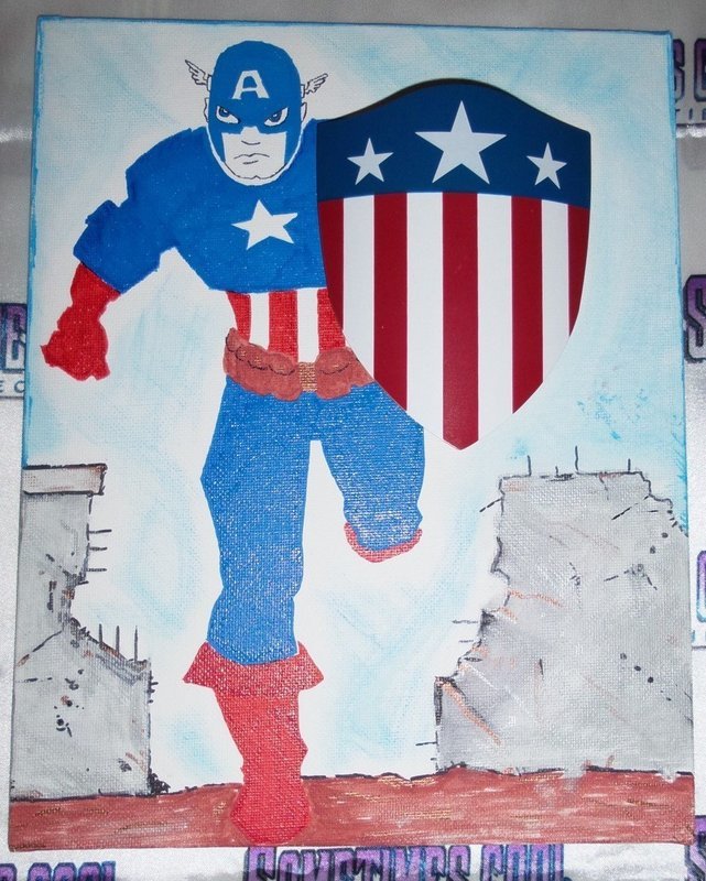 Captain America with Shield Painting