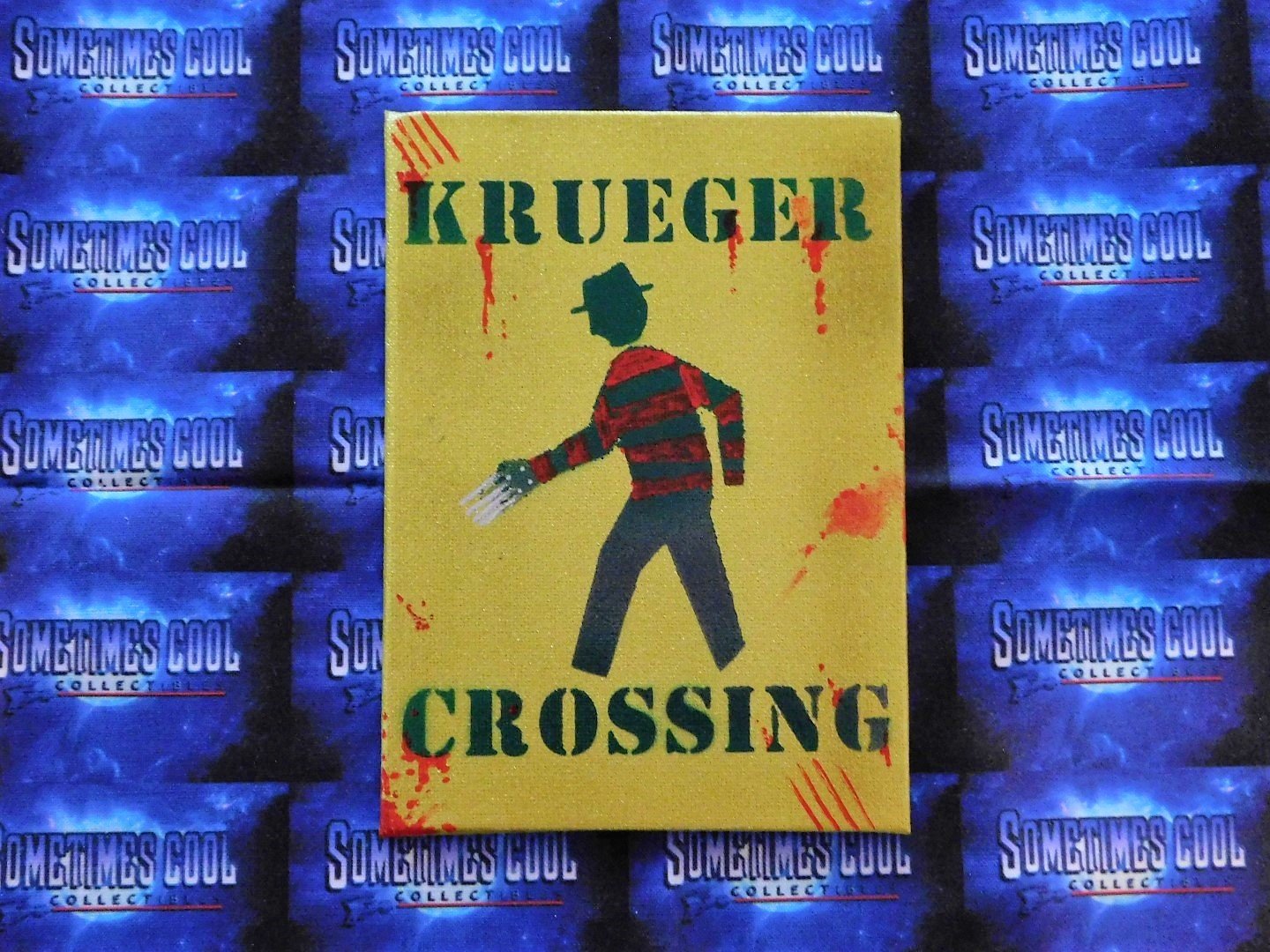 Krueger Crossing : Nightmare On Elm Street Mini Sign (Yellow)