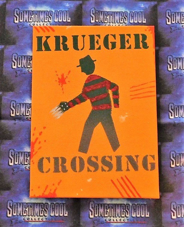 Krueger Crossing : Nightmare On Elm Street Mini Sign (Orange)