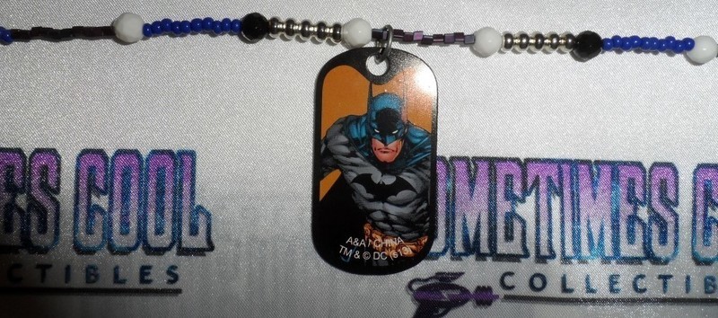 Batman Dog Tag Beaded Necklace