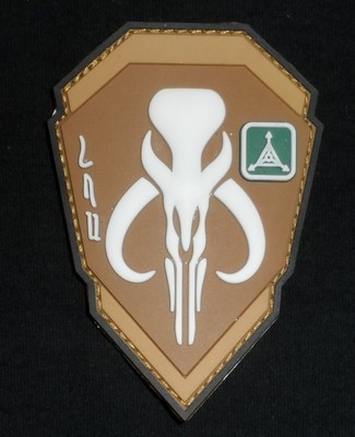 Mandalorian Logo Patch - White/Tan