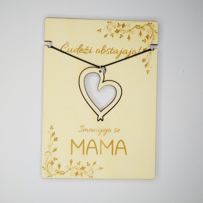 Voščilnica z verižico - MAMA
