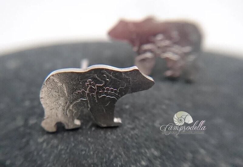 Silver Polar Bear Earring Studs- Sixpence 925
