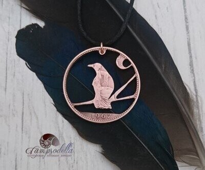 Night Raven necklace- Bronze Penny