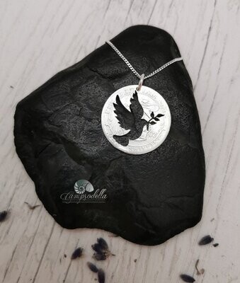 Dove and branch pendant