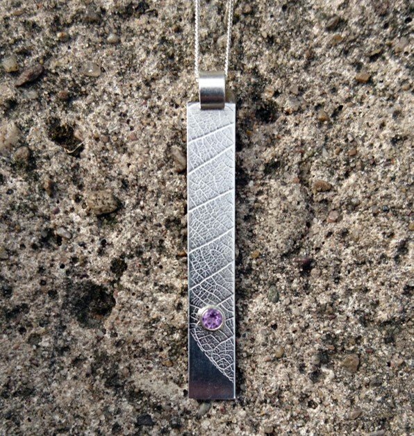 Elegant silver Amethyst  & Silver pendent