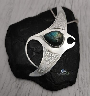 Manta Ray with Labradorite statement necklace
