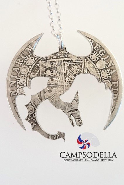 Silver Dragon necklace- Half-crown 925