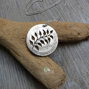 Silver Fern pendant- Shilling 925