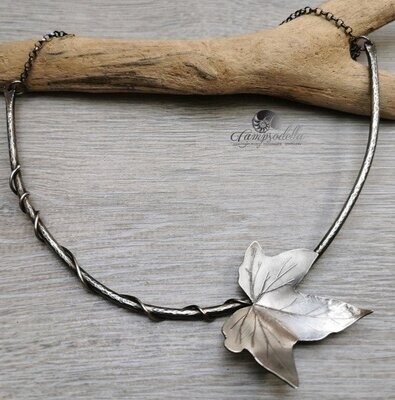 Silver Ivy Leaf statement necklace
