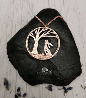 Forest Hare Gazing pendant