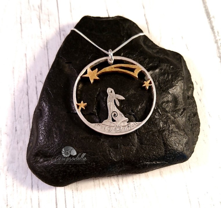 Make a Wish Hare with a Shooting star- Silver Half Crown coin