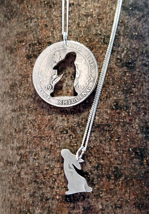 Silver Hares necklace set- Shilling 925