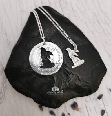 Silver Hares necklace set- Shilling 925