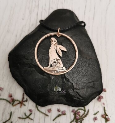 Just Gazing Hare necklace- Bronze Penny