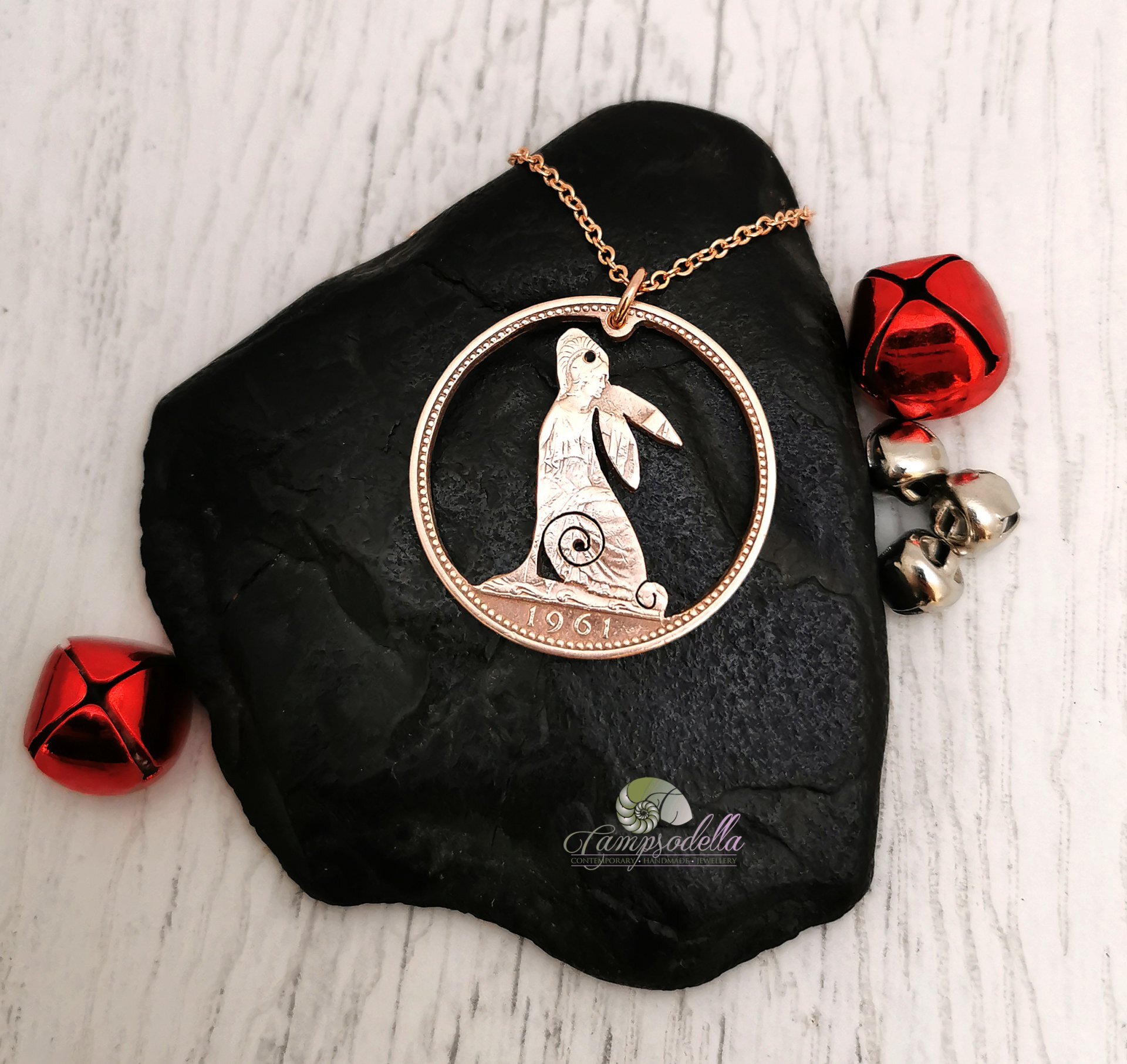 Just Gazing Hare necklace- Bronze Penny