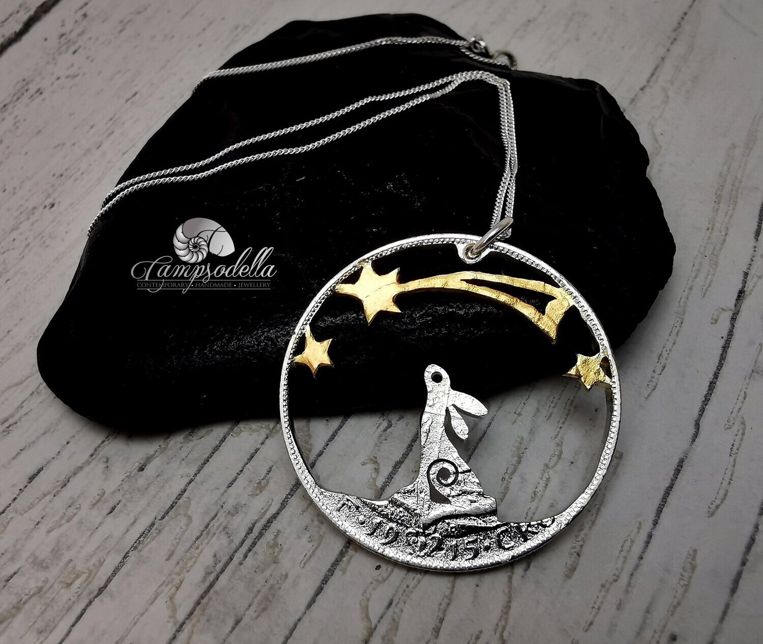 Make a Wish Hare with a Shooting star- Silver Half Crown coin