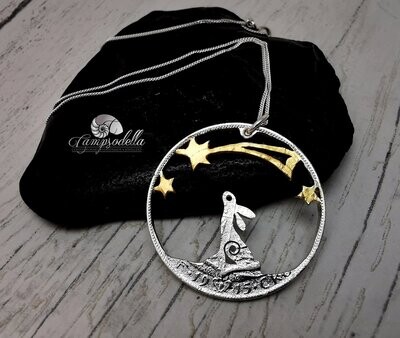 Make a Wish Hare with a Shooting star- Silver Half Crown coin