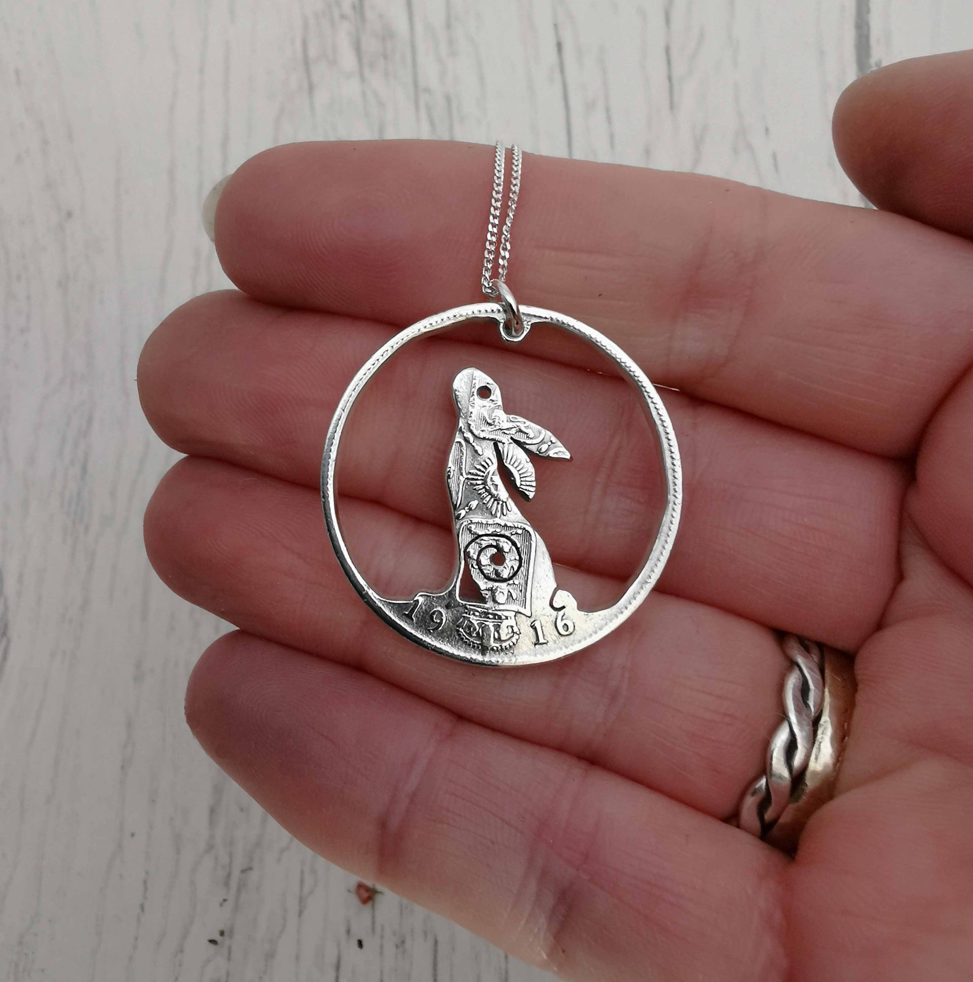 Just Gazing Hare pendant- Florin 925 silver