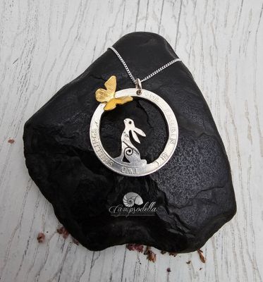 Golden Butterfly Hare necklace